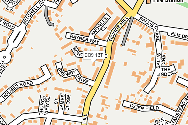 CO9 1BT map - OS OpenMap – Local (Ordnance Survey)