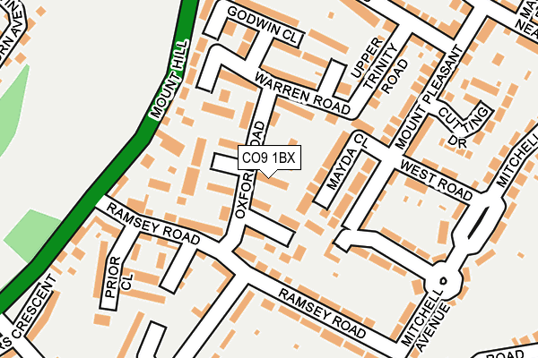 CO9 1BX map - OS OpenMap – Local (Ordnance Survey)