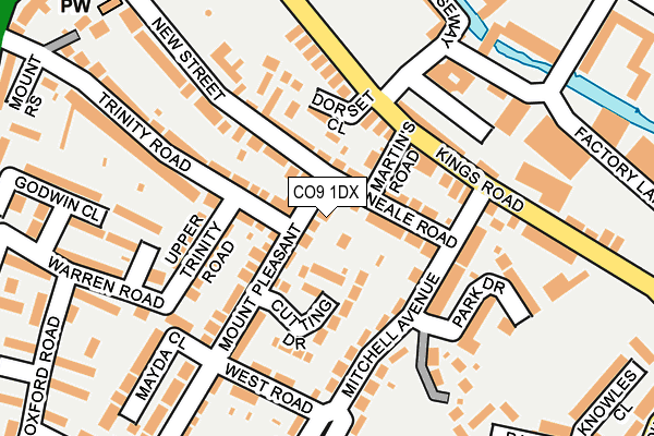 CO9 1DX map - OS OpenMap – Local (Ordnance Survey)