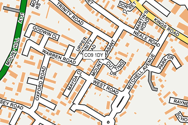CO9 1DY map - OS OpenMap – Local (Ordnance Survey)