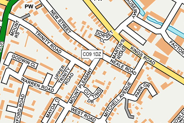 CO9 1DZ map - OS OpenMap – Local (Ordnance Survey)