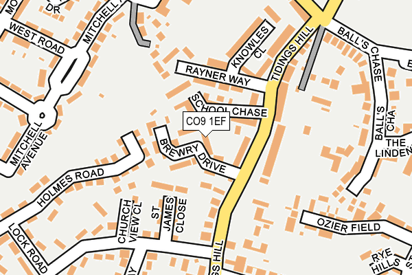 CO9 1EF map - OS OpenMap – Local (Ordnance Survey)