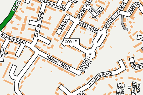 CO9 1EJ map - OS OpenMap – Local (Ordnance Survey)