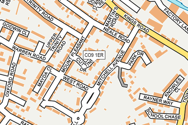 CO9 1ER map - OS OpenMap – Local (Ordnance Survey)