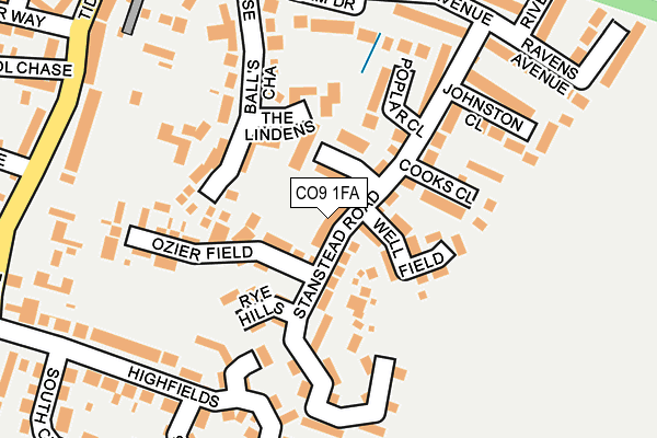 CO9 1FA map - OS OpenMap – Local (Ordnance Survey)