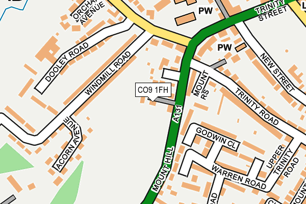 CO9 1FH map - OS OpenMap – Local (Ordnance Survey)