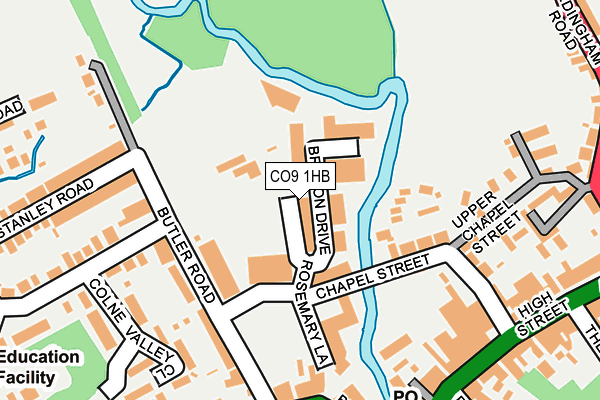 CO9 1HB map - OS OpenMap – Local (Ordnance Survey)