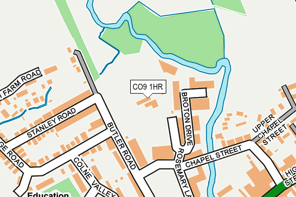 CO9 1HR map - OS OpenMap – Local (Ordnance Survey)