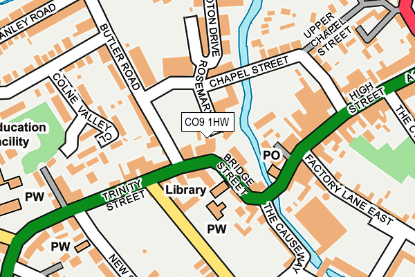 CO9 1HW map - OS OpenMap – Local (Ordnance Survey)