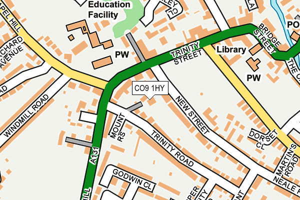 CO9 1HY map - OS OpenMap – Local (Ordnance Survey)