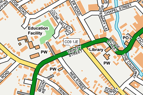CO9 1JE map - OS OpenMap – Local (Ordnance Survey)