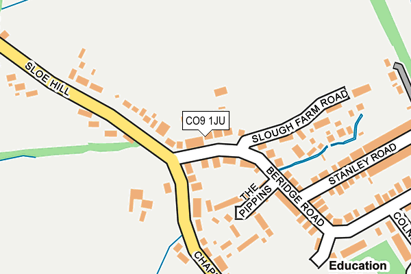 CO9 1JU map - OS OpenMap – Local (Ordnance Survey)