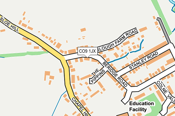 CO9 1JX map - OS OpenMap – Local (Ordnance Survey)