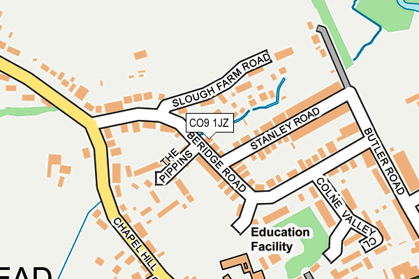 CO9 1JZ map - OS OpenMap – Local (Ordnance Survey)