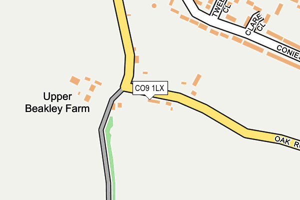CO9 1LX map - OS OpenMap – Local (Ordnance Survey)