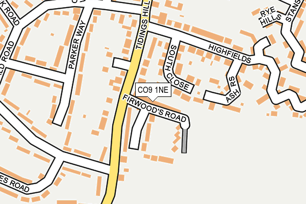 CO9 1NE map - OS OpenMap – Local (Ordnance Survey)
