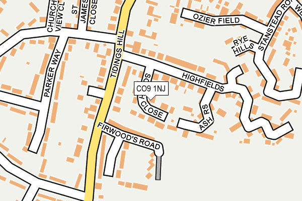 CO9 1NJ map - OS OpenMap – Local (Ordnance Survey)