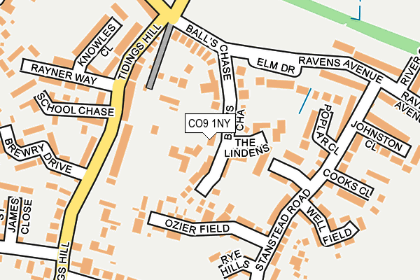 CO9 1NY map - OS OpenMap – Local (Ordnance Survey)