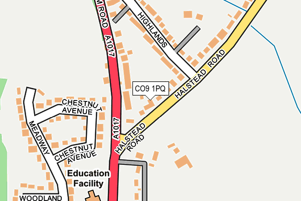 CO9 1PQ map - OS OpenMap – Local (Ordnance Survey)
