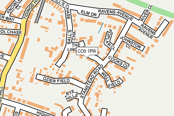 CO9 1PW map - OS OpenMap – Local (Ordnance Survey)