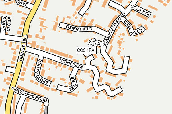 CO9 1RA map - OS OpenMap – Local (Ordnance Survey)