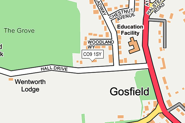 CO9 1SY map - OS OpenMap – Local (Ordnance Survey)