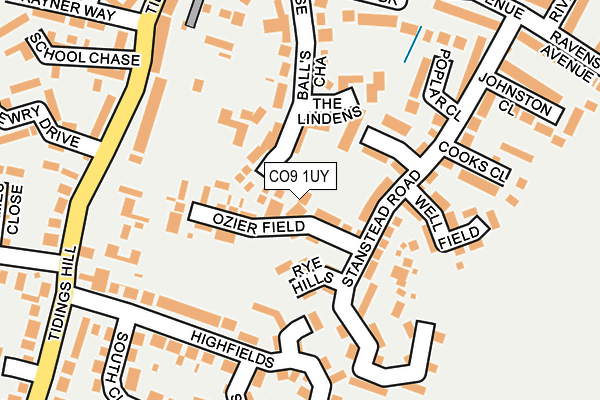 CO9 1UY map - OS OpenMap – Local (Ordnance Survey)