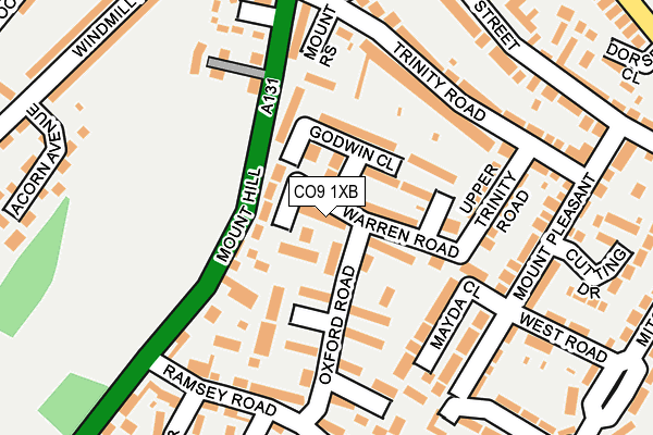 CO9 1XB map - OS OpenMap – Local (Ordnance Survey)