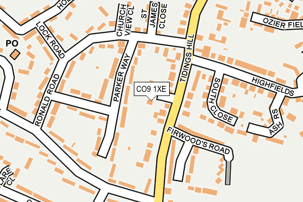 CO9 1XE map - OS OpenMap – Local (Ordnance Survey)