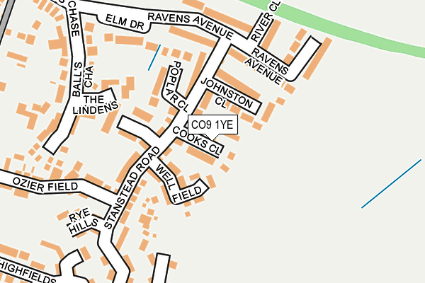 CO9 1YE map - OS OpenMap – Local (Ordnance Survey)