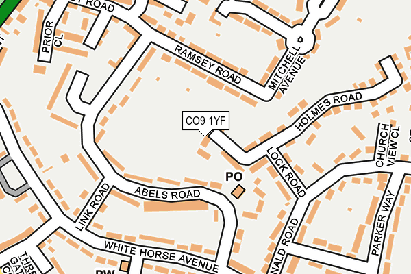 CO9 1YF map - OS OpenMap – Local (Ordnance Survey)