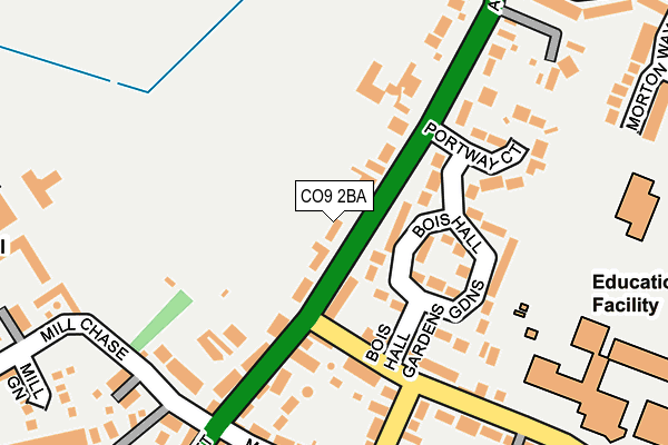 CO9 2BA map - OS OpenMap – Local (Ordnance Survey)