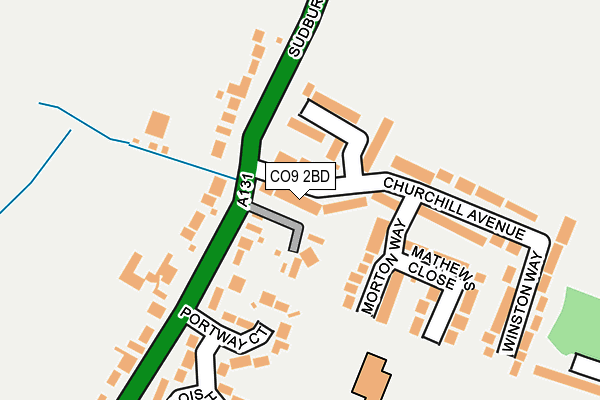 CO9 2BD map - OS OpenMap – Local (Ordnance Survey)