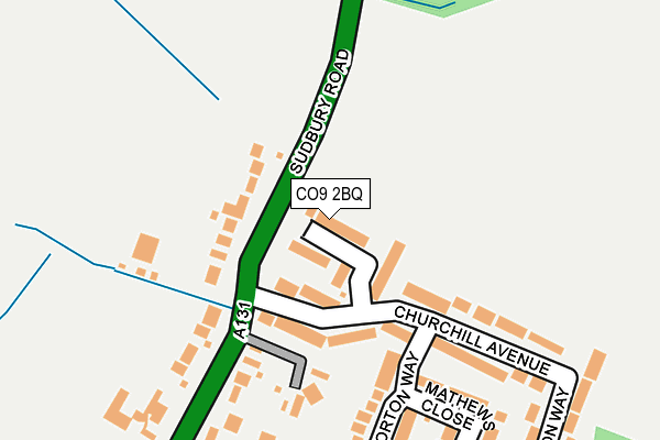 CO9 2BQ map - OS OpenMap – Local (Ordnance Survey)