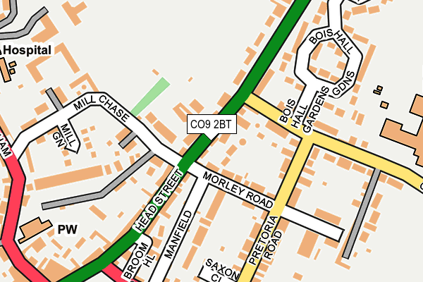 CO9 2BT map - OS OpenMap – Local (Ordnance Survey)