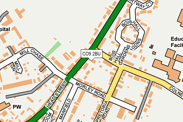 CO9 2BU map - OS OpenMap – Local (Ordnance Survey)