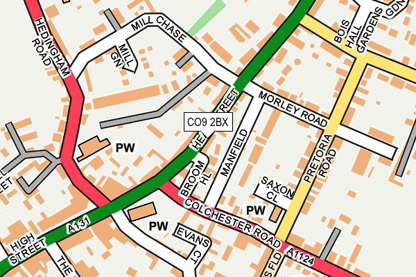 CO9 2BX map - OS OpenMap – Local (Ordnance Survey)