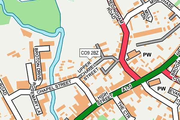 CO9 2BZ map - OS OpenMap – Local (Ordnance Survey)