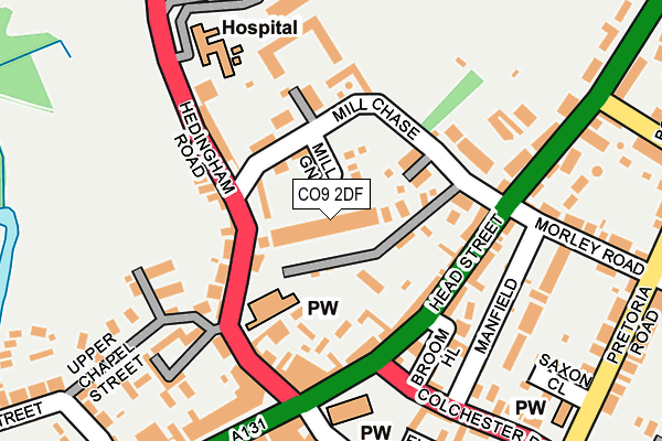 CO9 2DF map - OS OpenMap – Local (Ordnance Survey)