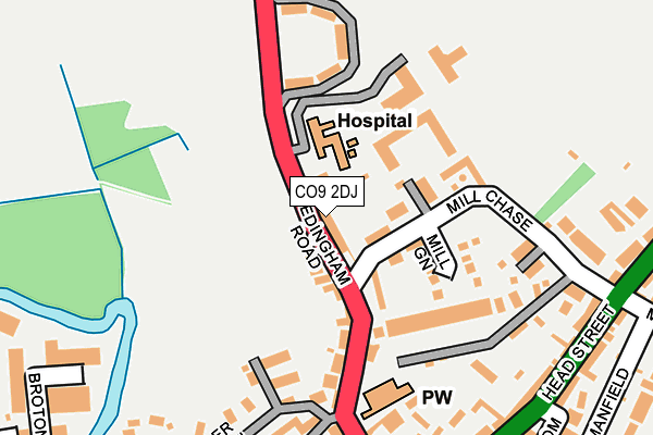 CO9 2DJ map - OS OpenMap – Local (Ordnance Survey)