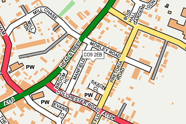CO9 2EB map - OS OpenMap – Local (Ordnance Survey)
