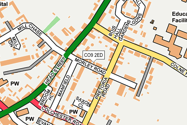 CO9 2ED map - OS OpenMap – Local (Ordnance Survey)