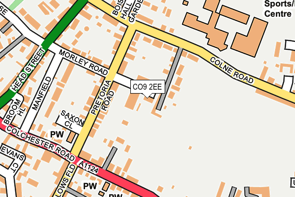 CO9 2EE map - OS OpenMap – Local (Ordnance Survey)