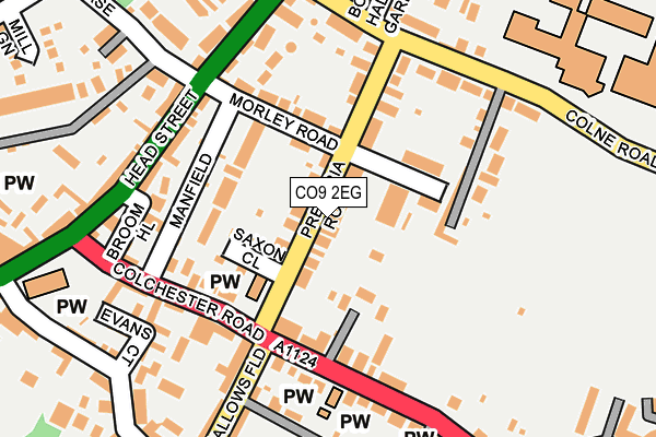 CO9 2EG map - OS OpenMap – Local (Ordnance Survey)