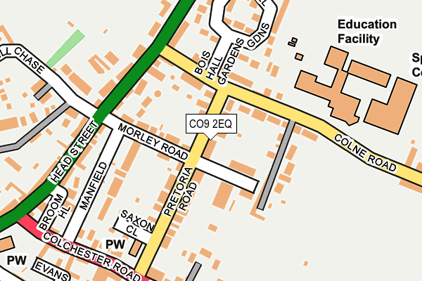 CO9 2EQ map - OS OpenMap – Local (Ordnance Survey)
