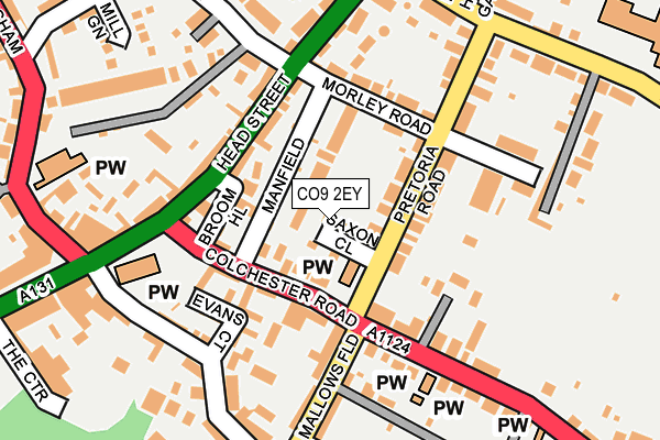 CO9 2EY map - OS OpenMap – Local (Ordnance Survey)