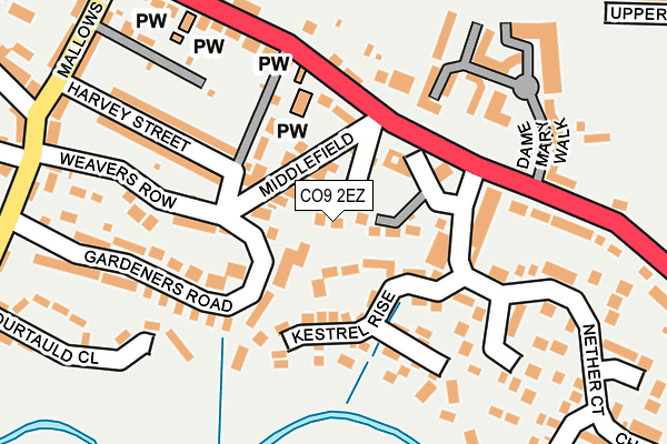 CO9 2EZ map - OS OpenMap – Local (Ordnance Survey)