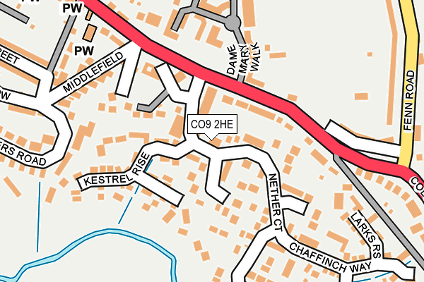 CO9 2HE map - OS OpenMap – Local (Ordnance Survey)