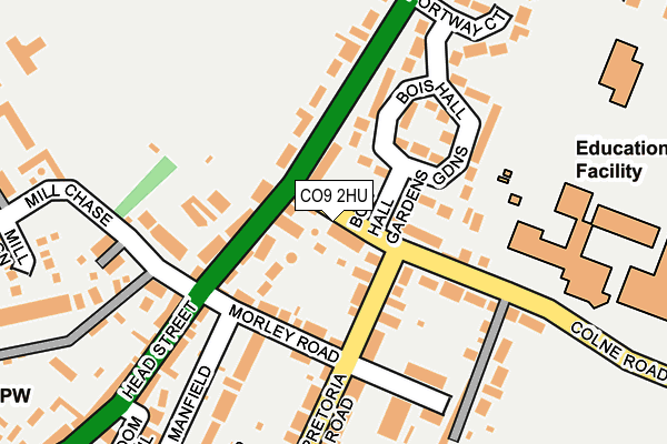 CO9 2HU map - OS OpenMap – Local (Ordnance Survey)