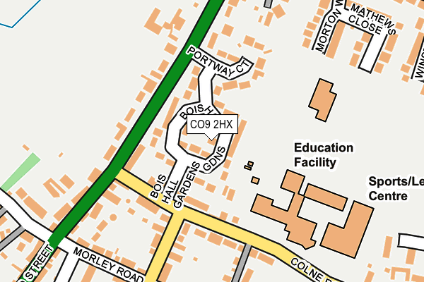 CO9 2HX map - OS OpenMap – Local (Ordnance Survey)